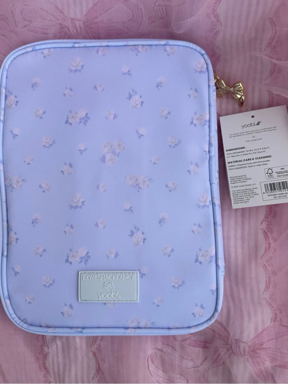 LoveShackFancy × Target - Yoobi Tech Organizer Whisper Blue